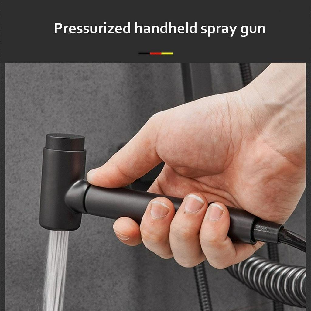 360° drehbares Thermostat-Duschbrausen-Mischbatterie-Set, 3/4-Geschwindigkeit, einstellbare feste/intelligente Temperaturregelung, schwarz