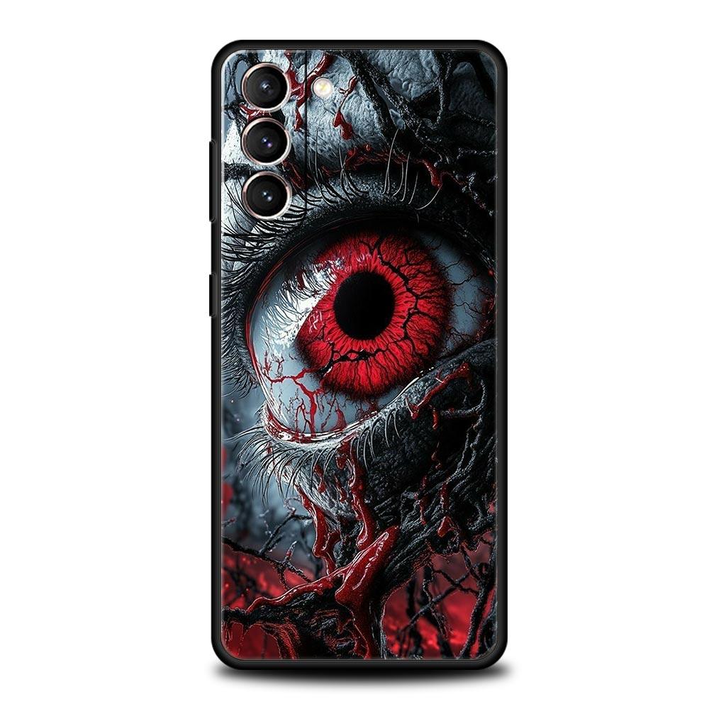 

Страшный узор «Глаз Дьявола» Мягкий чехол для телефона для Samsung Galaxy S25 Edge S24 Plus S23 FE S22 S21 S20 Ultra 5G S10 Черная защитная крышка Samsung S24