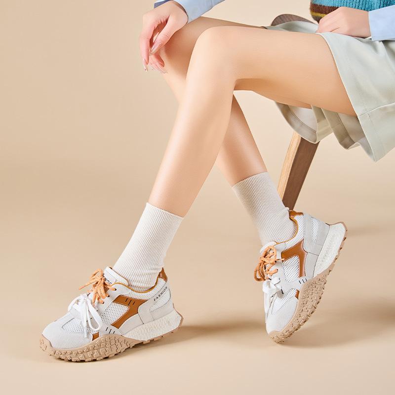 Women Platform Sneakers Autumn New Mesh Breathable Flats Outdoor Lightweight Comfortable Soft Sole Height Increase Casual Shoes