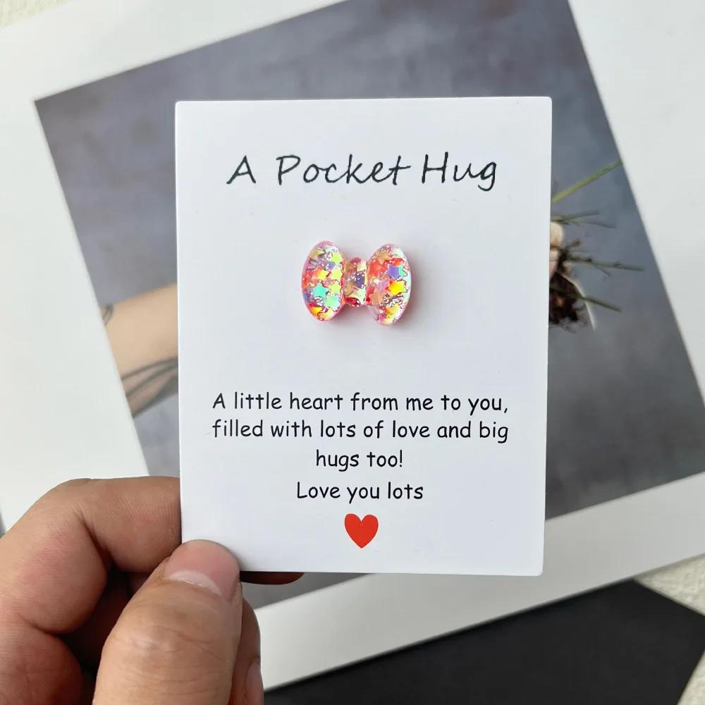 Glitter Pentagram heart-shaped resin gift bottle Refrigerator sticker Decorated DIY pocket Hug holiday card