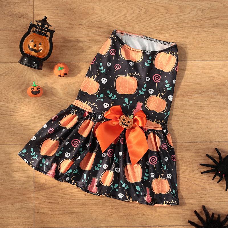 

Halloween Pet Dress Pumpkin Costume for Small Medium Dogs Teddy Pomeranian Cross Border Hot Sale XL чорний