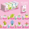 Educational Small Particles Mosaic Building Block Flower Simulation Tang Yin Succulent Potted Plant Compatible With A High Building Block Model Toy