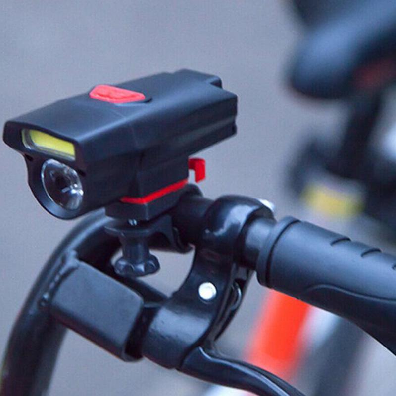 LED Bicycle Headlight AAA Battery Powered Bike Front Lamp with 6 Modes Cycling Flashlight