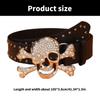 Popular Rhinestones Skull Buckle Belt for Adult Rivet Studded Belt All Matching Western Belt for Daily and Club Wear