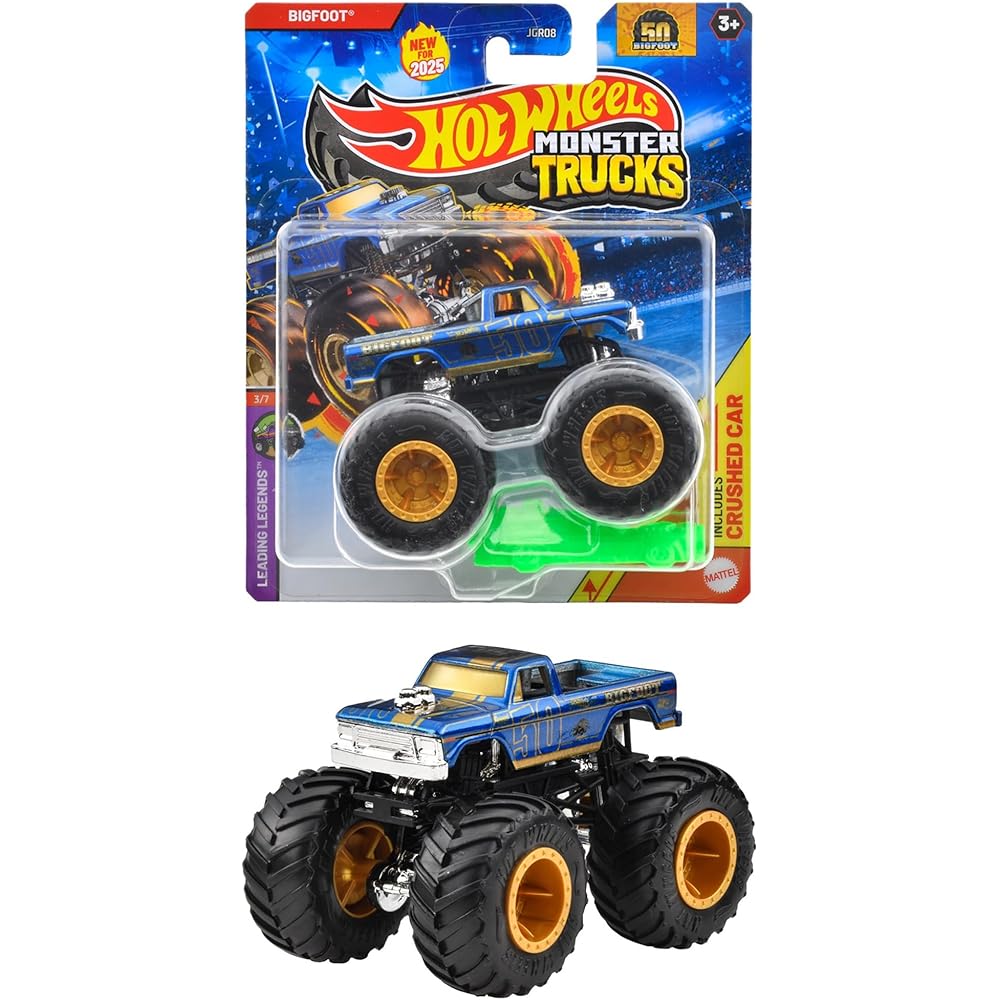 Hot Wheels Bigfoot Monster Truck 1:64 Scale Toy Vehicle Blue for Ages 3 and Up