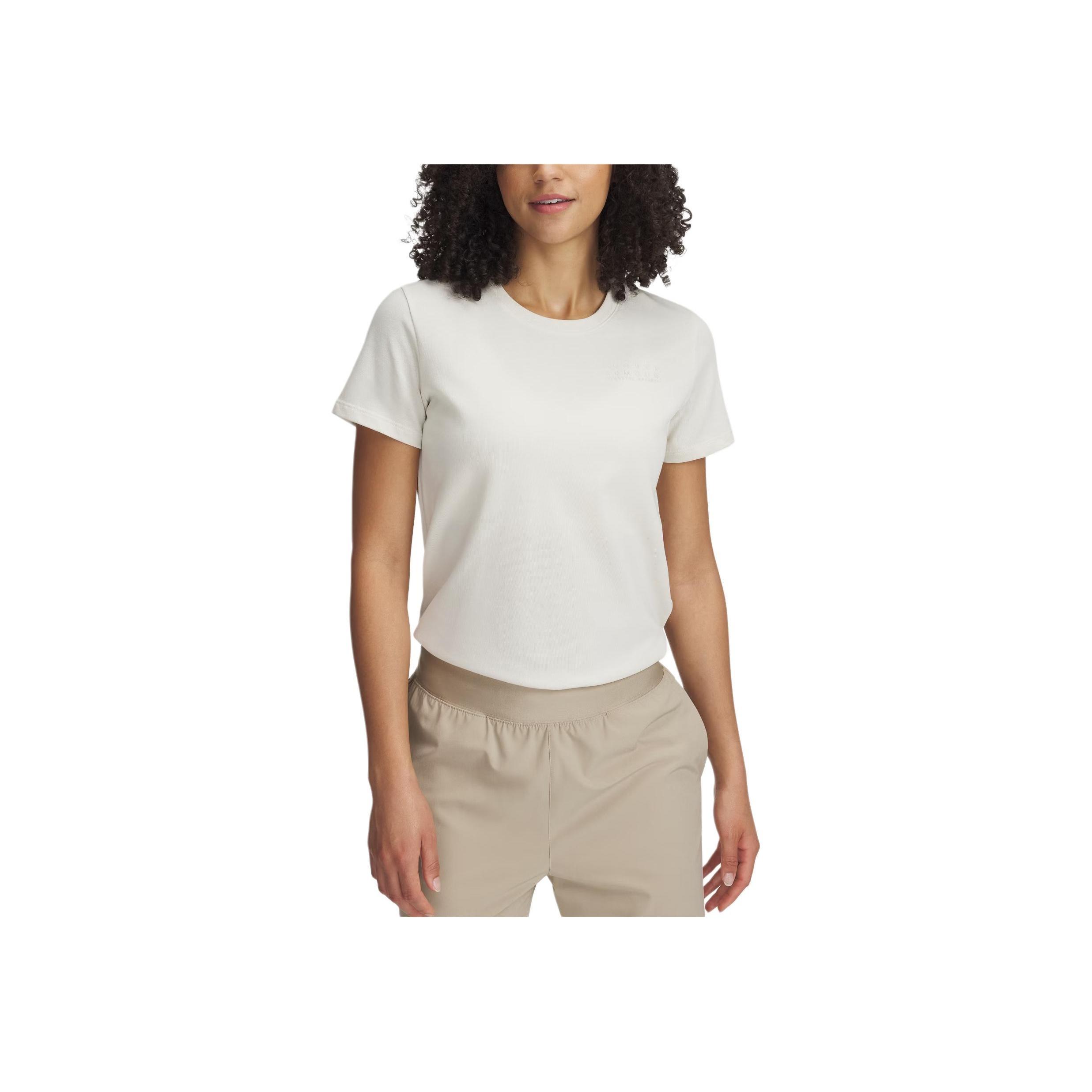 

Under Armour Брендовая футболка свободного кроя с круглым вырезом и короткими рукавами Женские топы Молочно-белый 1389745-279 XL