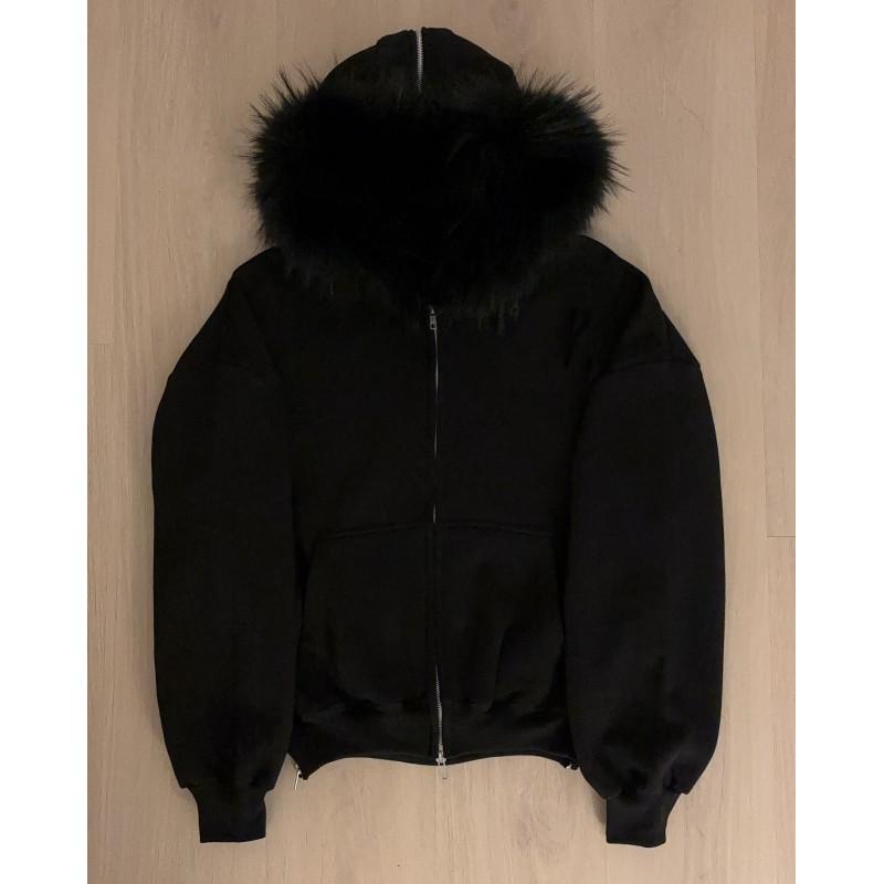 Unisex Streetwear Hooded Fleece Sweatshirt With