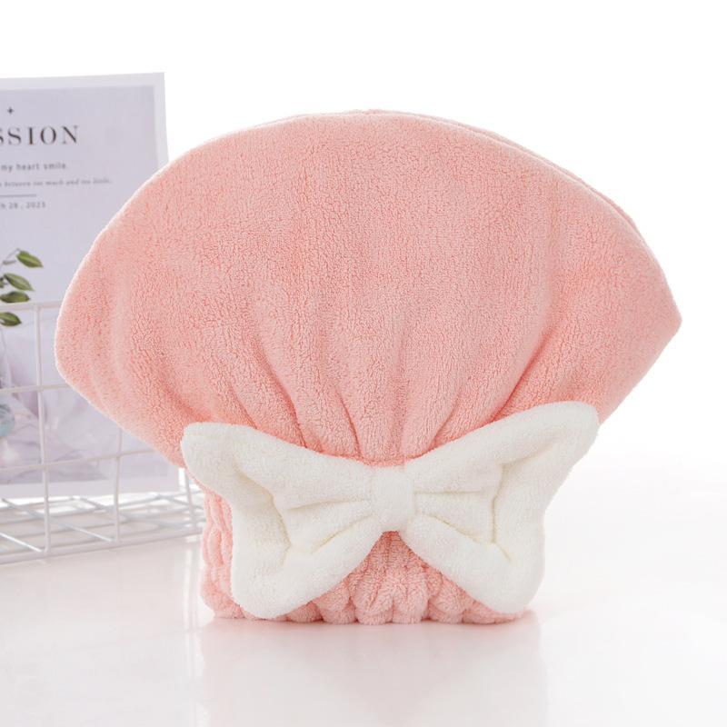 Microfiber Drying Hair Caps For Women Girls Quick Dry Hair Towel Turban Hat Bathing Soft Hair Towel Wrap With Cute Butterfly Bow