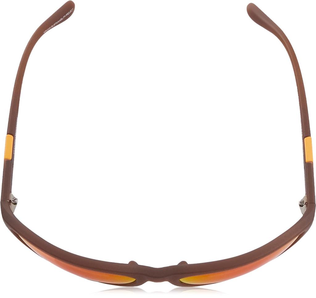 Emporio Armani Sunglasses EA4183U Matte Brown Red Mirror Size 64 Opal/Orange Lenses,