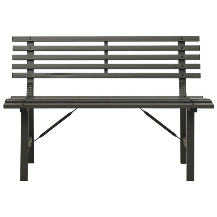 VidaXL Banc de jardin 110 cm Acier Noir