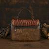 Johnature Borsa da donna in pelle goffrata fatta a mano, borsa vintage, borse a tracolla e a spalla versatili