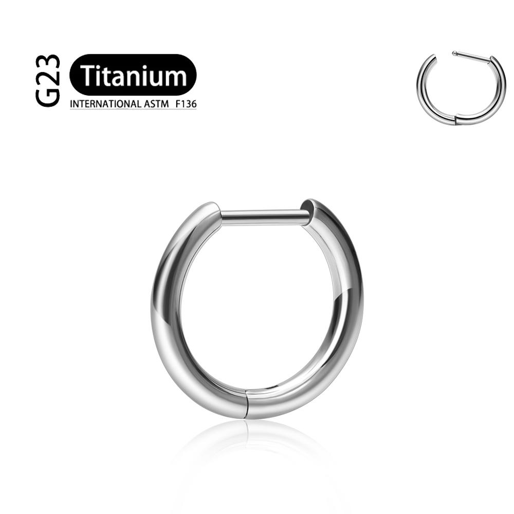 G23 Titanium Piercing 16G/18G 8/10/12mm Nose Ring D Shape Segment Ring Clicke Cartilage Tragus Helix Lip Piercing Body Jewelry