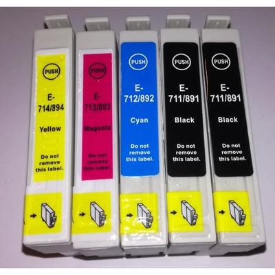 Pack of Compatible Epson T0715 Cartridges - Multi-color - Pack of 5
