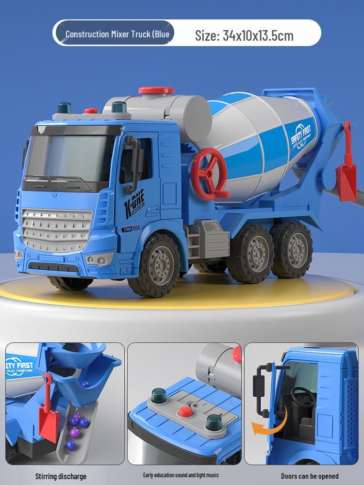 Engineering Vehicle Mixer Truck Toy for Kids Ages 3-6