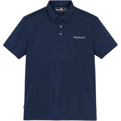 Męska koszulka polo z krótkim rękawem, casualowa, szybkoschnąca, oddychająca, luźna, głęboki szafirowy niebieski A5NXG-433