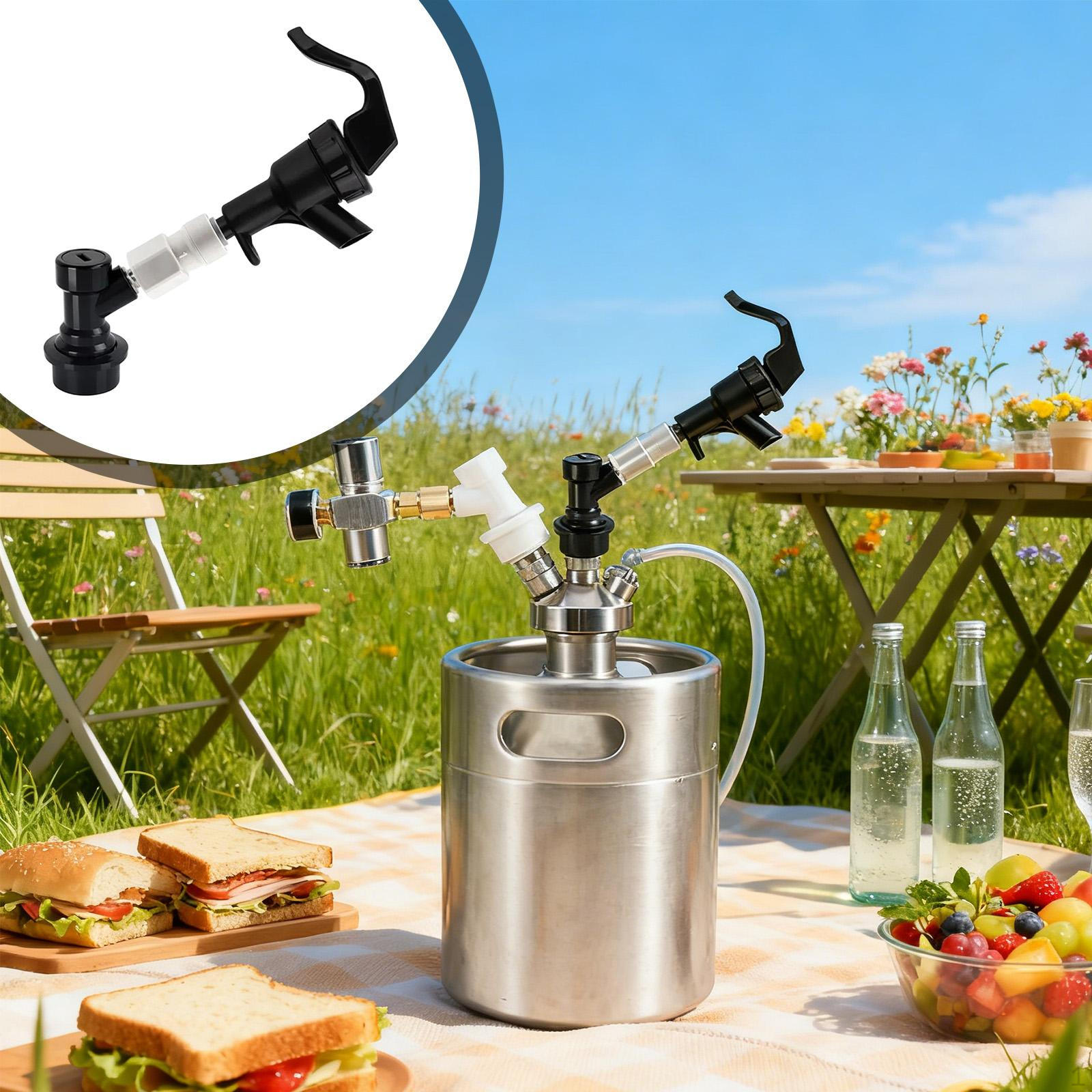

Picnic Tap Faucet,Beer Dispensing Spigot,Sturdy for Home Brew, with Ball Lock Quick Disconnect Post