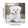 Niedlicher Hunde-Wandkalender 2026 mit Spiralbindung, 12 Monate zum Abreißen, Haustierkalender mit Feiertagsmarkierungen zur Heimdekoration