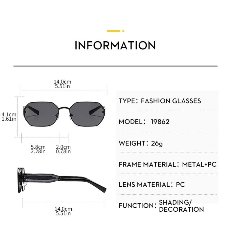 Women's Sunglasses, Metal Polygonal Sunglasses, Men's and Women's Fashion Sunglasses