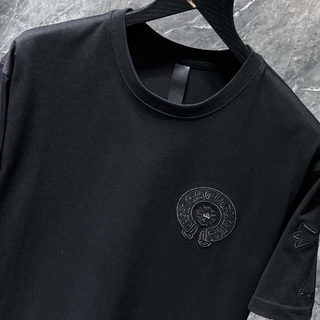 8558 CHROME HEARTS 2025 Sommer Neue Hochwertige Baumwolle Rundhals Lose Große Größe männer und frauen T-shirt Paar t-shirt