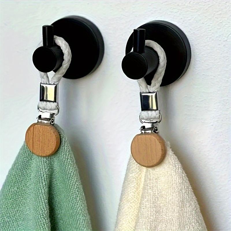 6pcs Towel Clip Set, Multi-Functional Bathroom Hook with Rope, Suitable for Towels and Washcloths, Household Bathroom Storage Accessories
