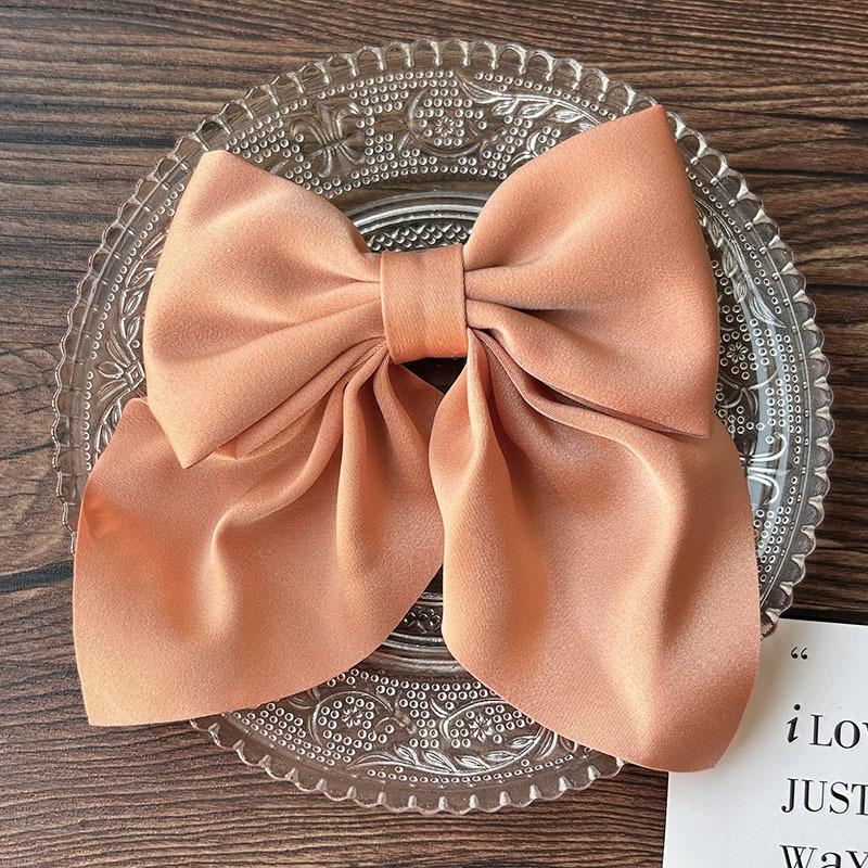 Korean Solid Color Bow Hair Clips Elegant Ribbon Hairpins Barrettes For Women Girls Headwear Baby Ornament Hair Accessories Gift