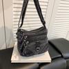 Women's Bag Vintage Denim Bag Travel Crossbody Bag Multi-Layer Shoulder Bag Underarm Bag