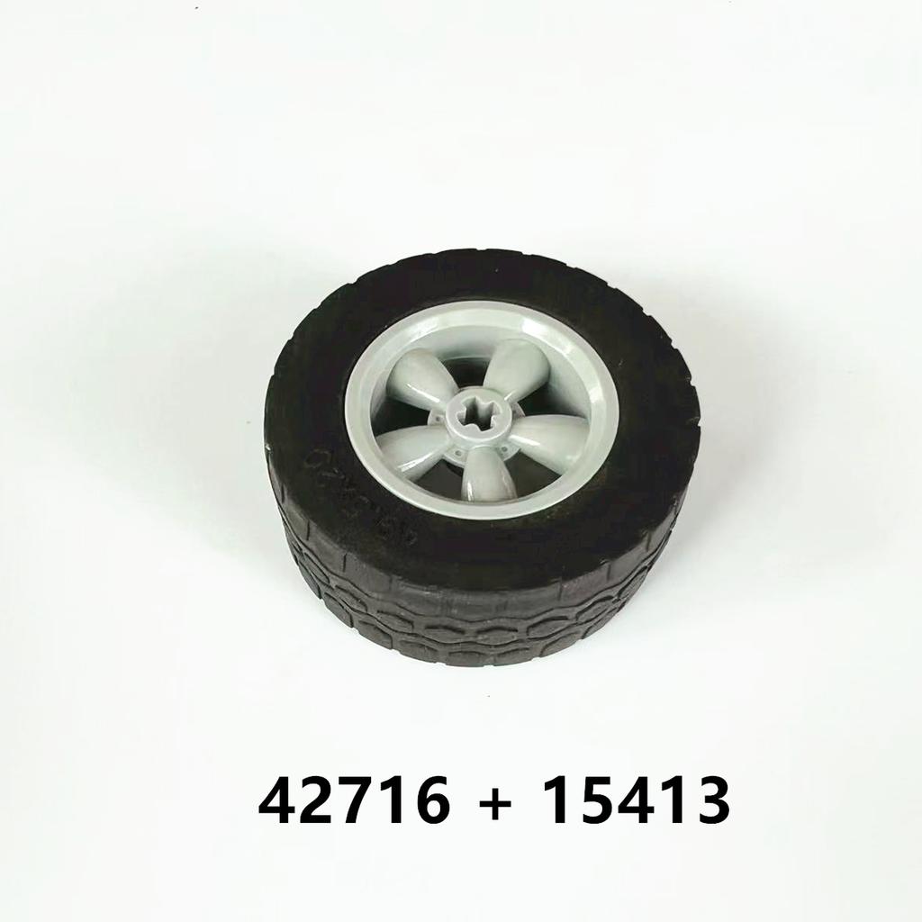 Rainbow Pig MOC Parts Wheel 42716 + Tire 44309 15413 55976 70695 Compatible Bricks DIY Building Blocks Particle Kid Toy Gift