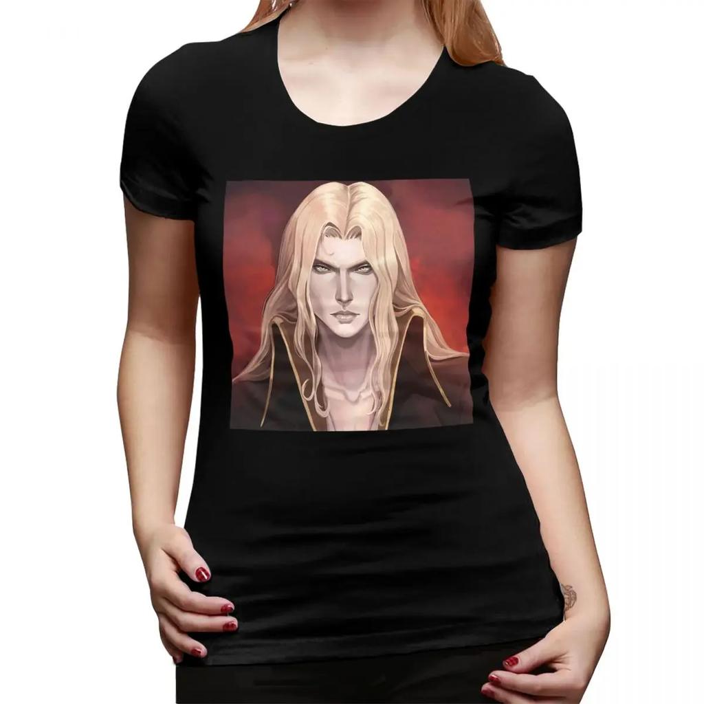 Alucard Fanart Castlevania TShirt for Women ONeck Streetwear T Shirts Womens Short Sleeve Summer Clothes Tops