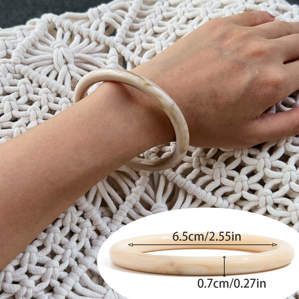 Fashion Style Smudged Marble Pattern Acrylic Bracelet, Retro Amber Resin Bracelet For Women