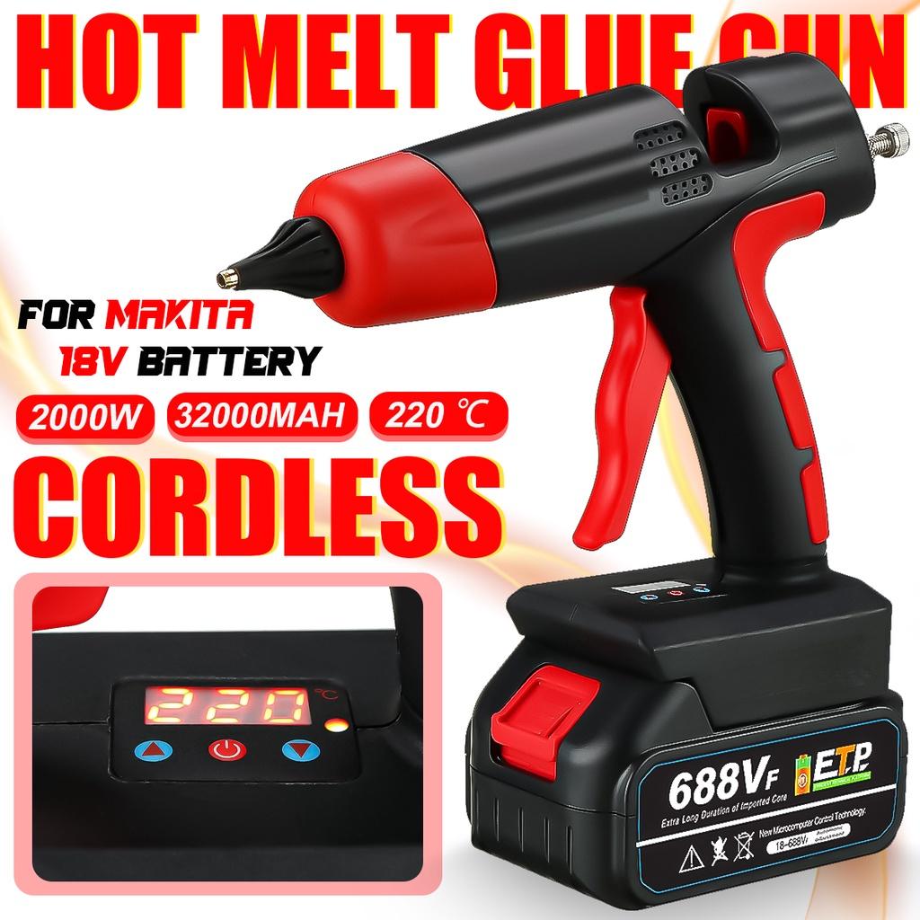 2000W 688VF Cordless Hot Melt Glue Gun Rechargeable Li-ion Battery High Power Home DIY Repair Tool For Battery 18V