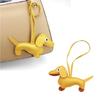 Süßer PU-Leder Tieranhänger Niedlicher Dackel Hund Schlüsselanhänger Anhänger Hängendes Ornament Rucksack Handtasche Charm Geschenk