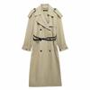 Kaslead New Arrival Women's Clothing Fashion Style Fashion Minimalist Loose with Belt Long Sleeve Trench Coat 0518253