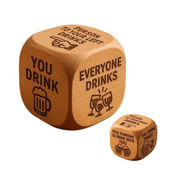 1/2/3/5/6/8Pcs Wooden Quilter Dice with 6 Engraved Quilting Tasks Solid Wood Quilting Embroidery Knitting Projects Baking Drinking Decision Dice Tools