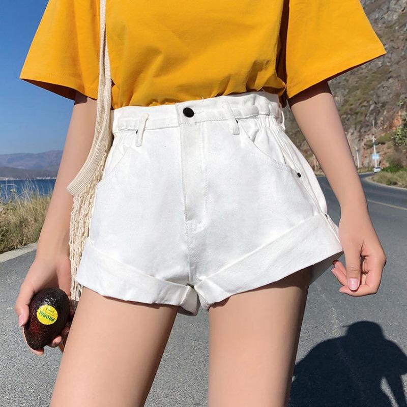 Summer New Vintage Plus Size Denim Shorts for Women Jeans Loose High Waist Wide Leg Shorts Woman Elegant Pockets Solid Casual Short Pants 24714