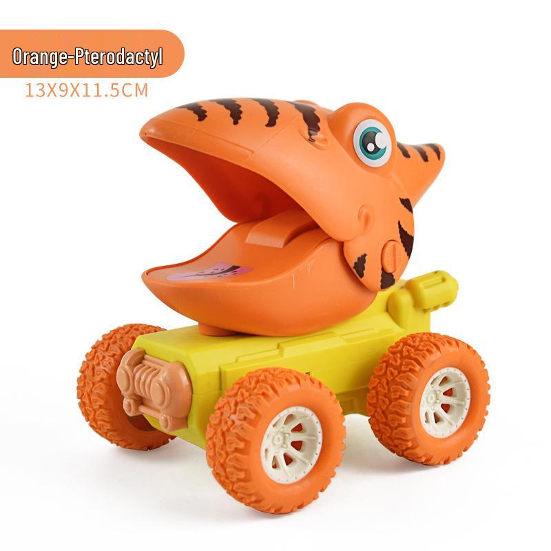 Cross-Border Cute Dinosaur Pull-Back Toy Car for Kids - Press-and-Go Inertia Vehicle