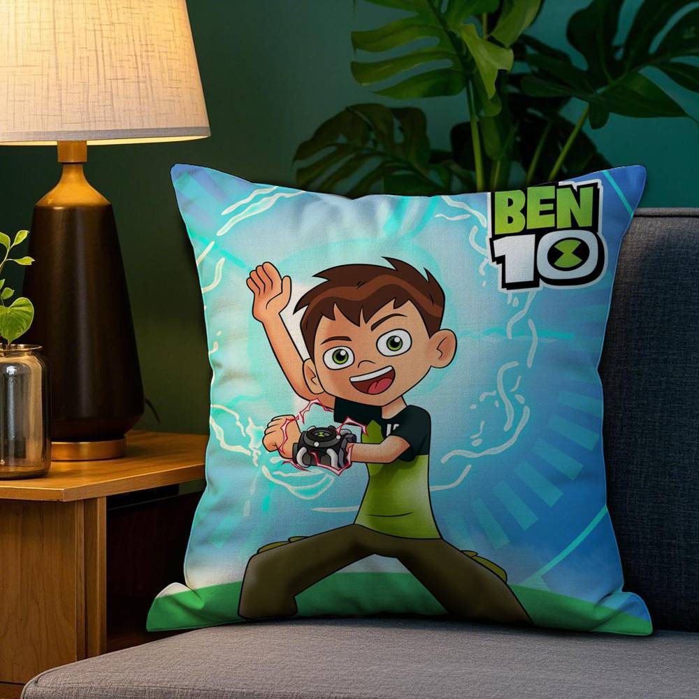 

Cartoon B-Ben 10 Cool Pillow Case Sofa Living Room Bedroom Double-sided Printing Square Cushion Nap Time Cushion Cover 12x12Inch