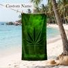 Psychedelic Leaves Custom Name Printed Beach Towel Personalized Soft Towel For Swimming Beach Travel