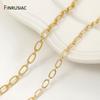 14K Gold Plated Brass Round Cable Link Necklace Chains,DIY Jewelry Spool Chains Necklace Bracelet Making Accessories