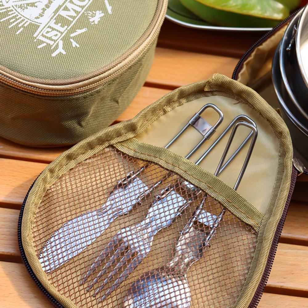 Camping Bowl Storage Bag Oxford Waterproof Tableware Cups Carrying Case Organizer Outdoor Camping Travel Barbecue Picnic Pouch
