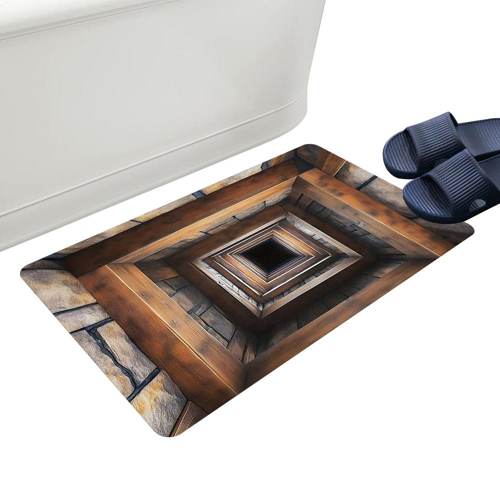 3D Optical Illusion Rug 15.75x23.62 Inch Non-slip Doormat 3D Carpets Optical Illusion For Entrance Kitchen Bathroom Indoor