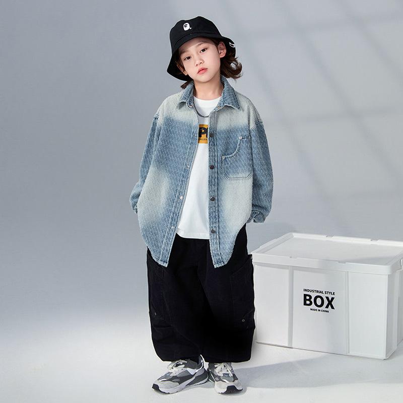 Boys Fashion Coat 2025 Spring and Autumn Children Casual Handsome Denim Shirt