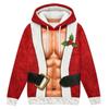 Men's Casual Loose Fit Long Sleeve Hooded Shirt Christmas Print Pullover