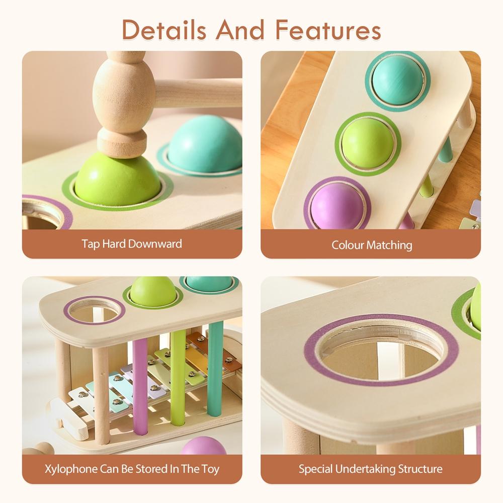 Baby Montessori Spielzeug Schlaginstrument Sensorisches Berührungsspielzeug für Neugeborene Hand-Koordination Spiel Baby Lernspielzeug Kindergeschenk