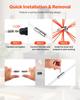 Chimney Sweep Kit, 7m Maximum Extendable Length Chimney Brush, Chimneys Cleaning Kit with Bristle Replacements & Goggles, 90° Bendable Fireplace