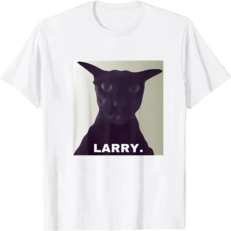 Evil Larry Cat Printed T-shirt Men Women Anime Lover Funny Casual Loose Harajuku Short Sleeve Summer Round Neck T-shirt