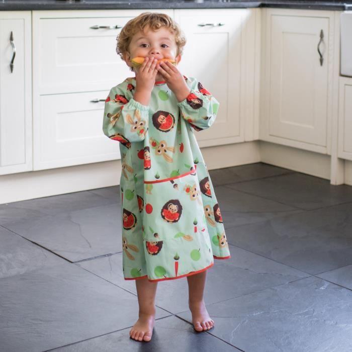 Bavoir tablier tidy tot avec manches,étanche,repas,peinture,bricolage.sac offert