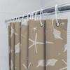 Beach-themed Shower Curtain with White Sea Starfish and Shells for Bathroom Decor In Brown Color (set of 1) Item #XXXXX