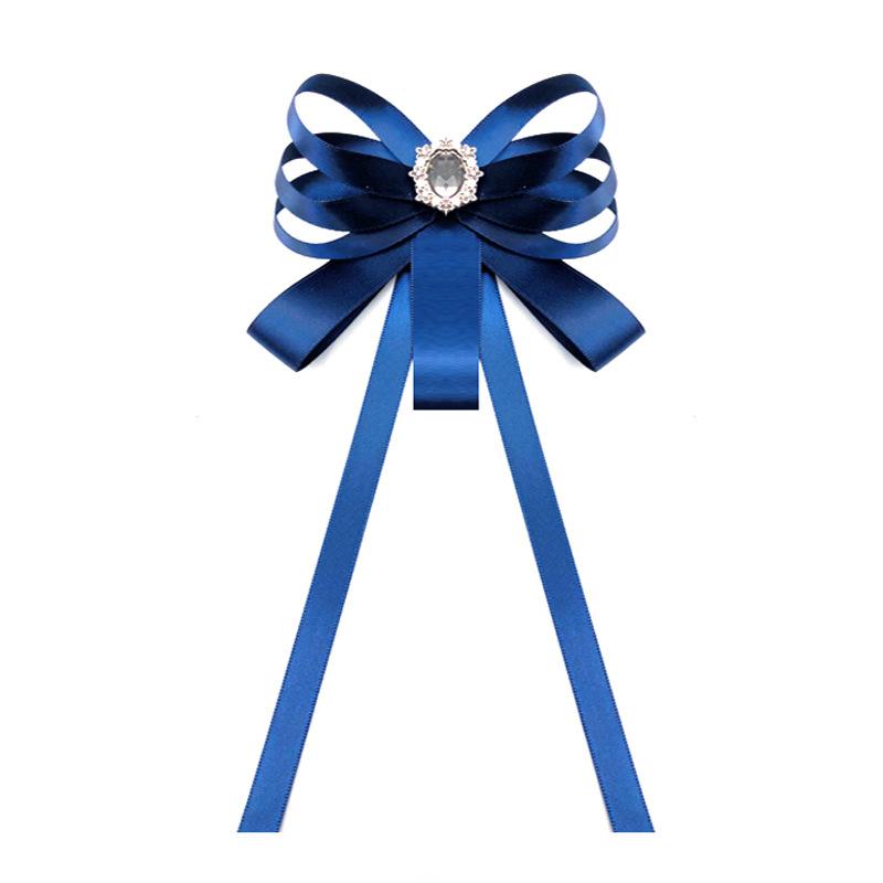 Bow Fabric For Women Ribbon Pin Brooch Crystal Stone Bowknot Retro Collar Pins Corsage Shirt Cravat Brooches Clothing AccessoriesRetro Jewelry