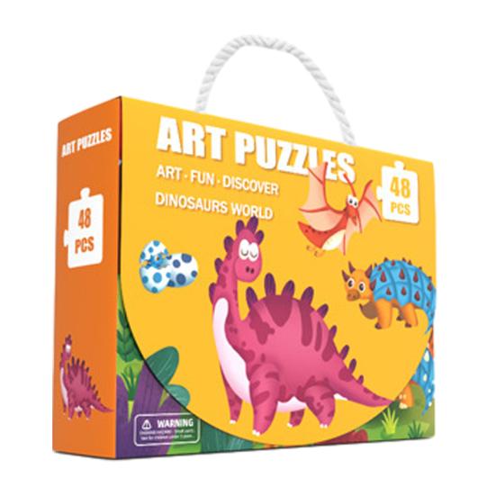 24/48/60Pcs/Set Cartoon Jigsaw Puzzle Toy Animal Vehicle Dinosaur Preschool Leaning Puzzle Game Toddlers Boys