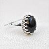Black Onyx Crown Ring, Handmade 925 Sterling Silver, December Birthstone